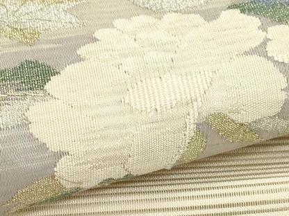 平和屋着物＊夏物　八寸名古屋帯　絽綴れ　楓　牡丹　金銀糸　正絹　逸品　CABJ9181rv