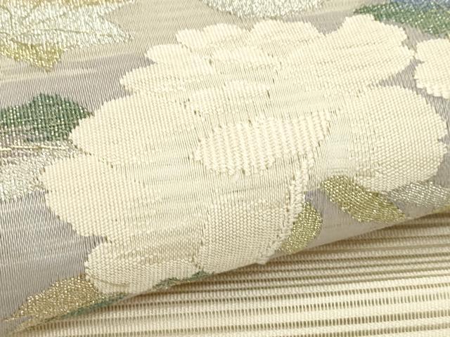 平和屋着物＊夏物　八寸名古屋帯　絽綴れ　楓　牡丹　金銀糸　正絹　逸品　CABJ9181rv