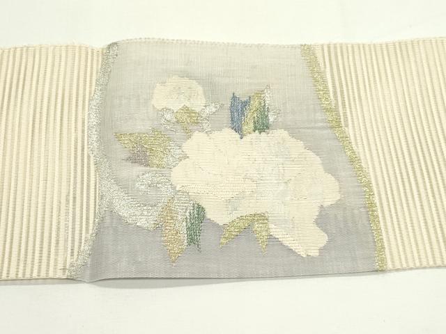 平和屋着物＊夏物　八寸名古屋帯　絽綴れ　楓　牡丹　金銀糸　正絹　逸品　CABJ9181rv