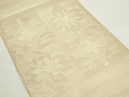 平和屋着物＊夏物　八寸名古屋帯　市松花文　正絹　逸品　CABJ9184rv