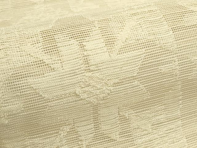 平和屋着物＊夏物　八寸名古屋帯　市松花文　正絹　逸品　CABJ9184rv