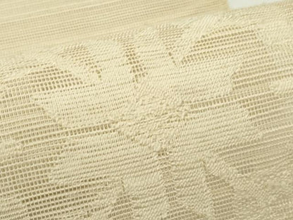 平和屋着物＊夏物　八寸名古屋帯　市松花文　正絹　逸品　CABJ9184rv