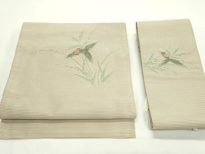 平和屋着物＊夏物　つけ帯　絽綴れ　草木文　蛙　CABJ9195rv