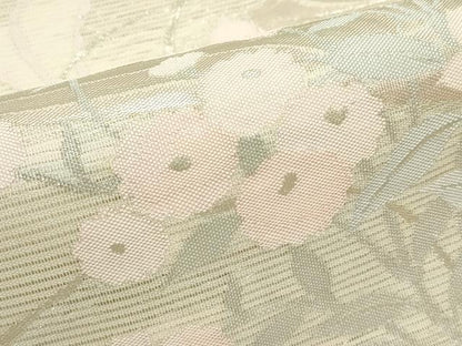 平和屋着物＊夏物　六通柄袋帯　流水花文　銀糸　正絹　逸品　未使用　CABJ9198rv