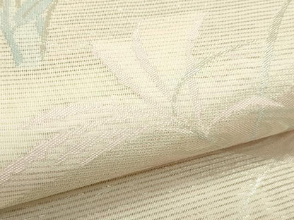 平和屋着物＊夏物　六通柄袋帯　流水花文　銀糸　正絹　逸品　未使用　CABJ9198rv