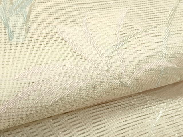 平和屋着物＊夏物　六通柄袋帯　流水花文　銀糸　正絹　逸品　未使用　CABJ9198rv