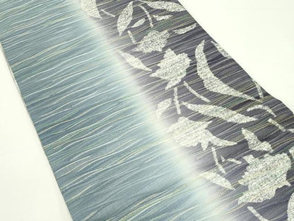 平和屋着物＊夏物　両面　両方向　全通柄袋帯　草花文　金糸　さが美扱い　正絹　逸品　未使用　CABJ9199rv