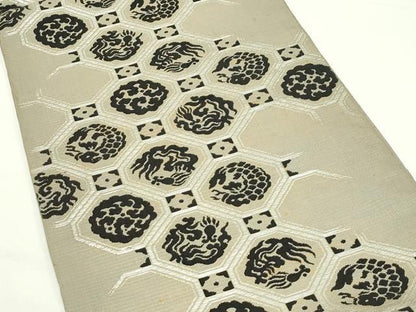 平和屋着物＊夏物　アンティーク　大正ロマン　六通柄　本袋帯　蜀江文　龍　鯉　銀糸　正絹　逸品　CABJ9200rv