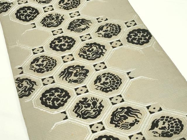 平和屋着物＊夏物　アンティーク　大正ロマン　六通柄　本袋帯　蜀江文　龍　鯉　銀糸　正絹　逸品　CABJ9200rv