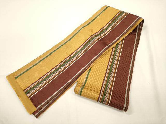 平和屋着物●本場筑前博多織　半幅帯　笹文　正絹　逸品　CABJ9204dy