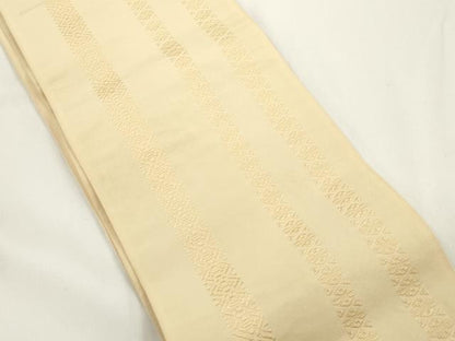 平和屋着物●本場筑前博多織　両面　半幅帯　縞　献上　正絹　逸品　CABJ9210dy