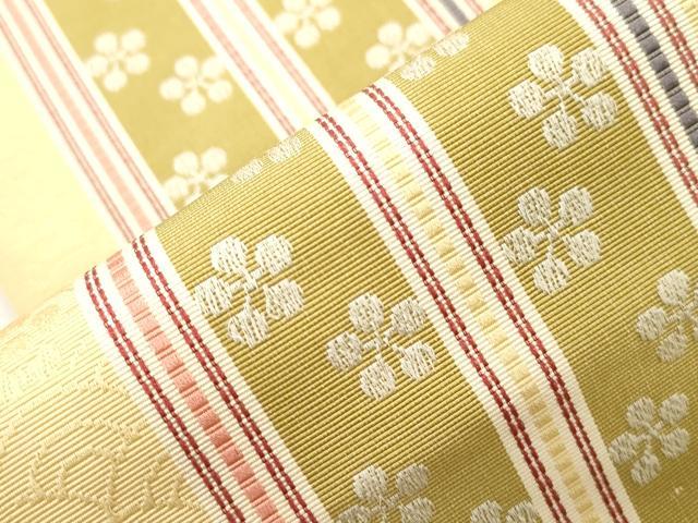 平和屋着物●本場筑前博多織　半幅帯　舞梅文　井上絹織謹製　証紙付き　正絹　逸品　CABJ9225dy