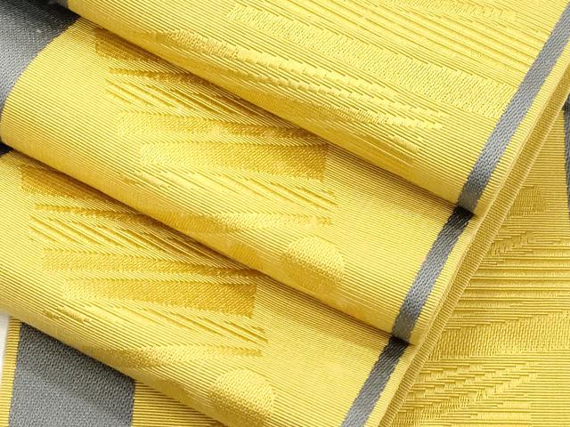 平和屋着物●本場筑前博多織　半幅帯　幾何学文　正絹　逸品　CABJ9226dy