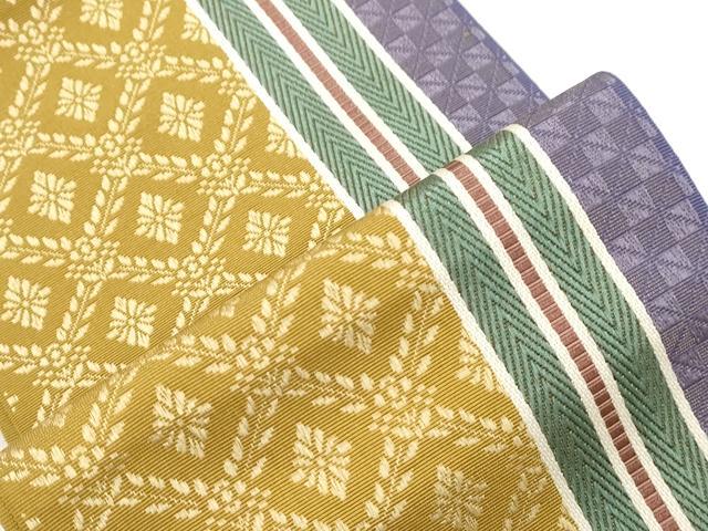 平和屋着物●本場筑前博多織　半幅帯　円舞曲　井上絹織謹製　証紙付き　正絹　逸品　未使用　CABJ9230dy