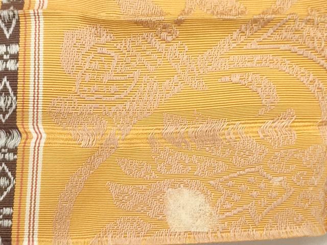 平和屋着物●本場筑前博多織　両面　半幅帯　更紗花文　献上　正絹　逸品　CABJ9233dy