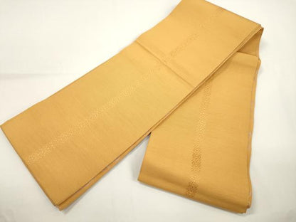 平和屋着物●本場筑前博多織　両面　半幅帯　更紗花文　献上　正絹　逸品　CABJ9233dy