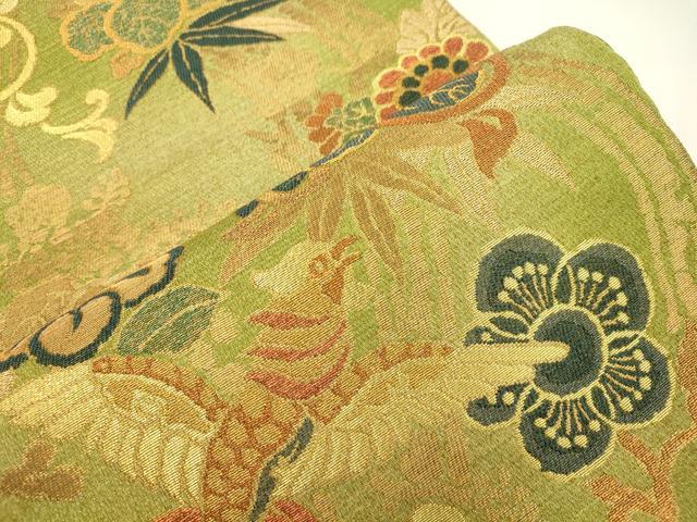 平和屋着物●六通柄袋帯　花鳥文　金糸　正絹　逸品　CABJ9239dy