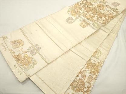 平和屋着物●龍村平蔵製　六通柄　本袋帯　瓦燈印金錦　金糸　正絹　逸品　CABJ9254dy