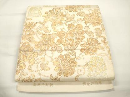 平和屋着物●龍村平蔵製　六通柄　本袋帯　瓦燈印金錦　金糸　正絹　逸品　CABJ9254dy