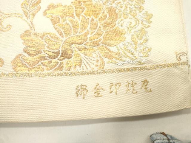 平和屋着物●龍村平蔵製　六通柄　本袋帯　瓦燈印金錦　金糸　正絹　逸品　CABJ9254dy