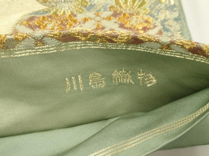 平和屋着物●西陣　川島織物　六通柄　本袋帯　雲重ね文　金銀糸　正絹　逸品　CABJ9259dy