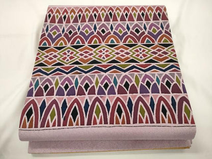 平和屋着物●両面　全通柄　京袋帯　幾何学文　正絹　逸品　CABJ9265dy