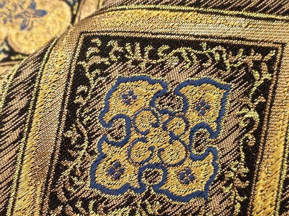 平和屋着物●ファッションデザイナー　HIROKO KOSHINO　コシノヒロコ 　六通柄袋帯　菱花文　金糸　正絹　逸品　CABJ9268dy