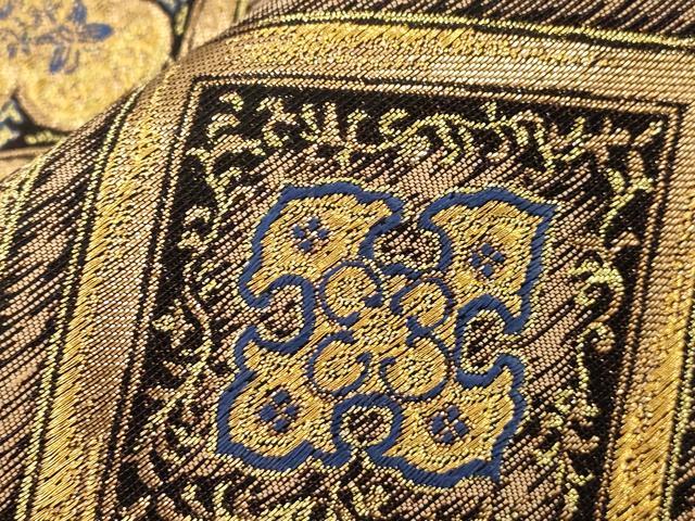平和屋着物●ファッションデザイナー　HIROKO KOSHINO　コシノヒロコ 　六通柄袋帯　菱花文　金糸　正絹　逸品　CABJ9268dy