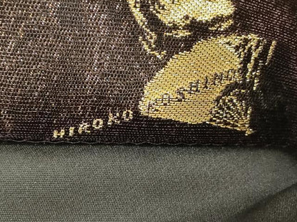 平和屋着物●ファッションデザイナー　HIROKO KOSHINO　コシノヒロコ 　六通柄袋帯　菱花文　金糸　正絹　逸品　CABJ9268dy