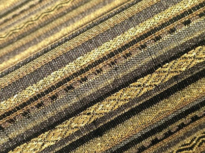 平和屋着物●両面　全通柄袋帯　横段文　金糸　正絹　逸品　CABJ9269dy