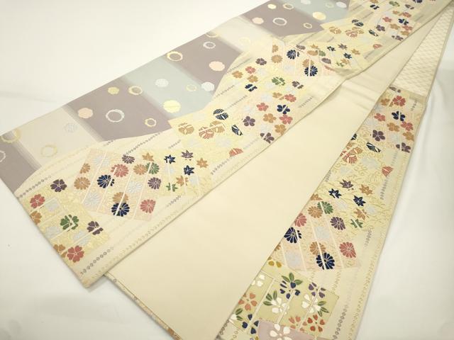 平和屋着物●六通柄袋帯　唐織　桔梗屋　源氏香花文　金彩　正絹　逸品　CABJ9270dy