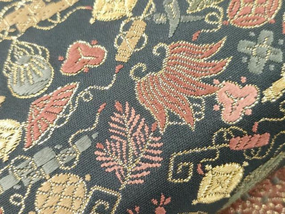 平和屋着物●六通柄袋帯　宝尽くし文　金糸　正絹　逸品　CABJ9272dy