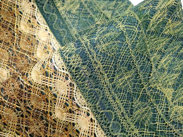 平和屋着物●全通柄九寸名古屋帯　リボン織　幾何学間道　金糸　正絹　逸品　CABJ9281dy