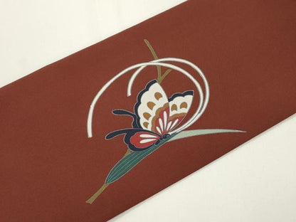 平和屋着物●九寸名古屋帯　舞蝶文　正絹　逸品　CABJ9283dy