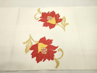平和屋着物●八寸名古屋帯　花唐草文　金糸　正絹　逸品　CABJ9285dy