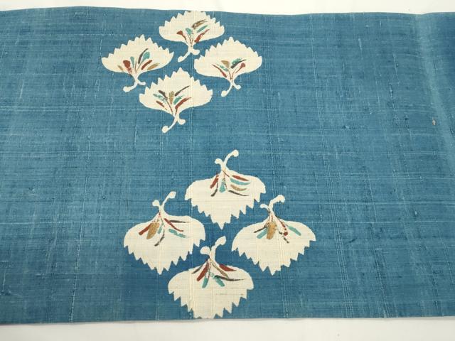 平和屋着物●九寸開き名古屋帯　紬地　草木文　正絹　逸品　CABJ9288dy