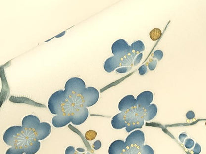 平和屋着物●塩瀬　九寸名古屋帯　枝梅文　金銀彩　正絹　逸品　CABJ9289dy
