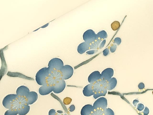 平和屋着物●塩瀬　九寸名古屋帯　枝梅文　金銀彩　正絹　逸品　CABJ9289dy