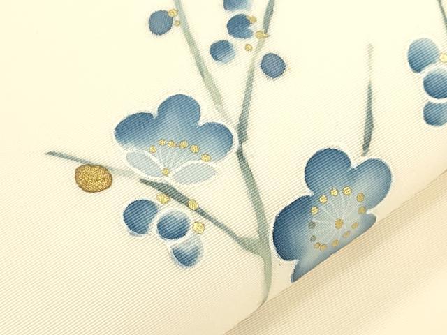 平和屋着物●塩瀬　九寸名古屋帯　枝梅文　金銀彩　正絹　逸品　CABJ9289dy