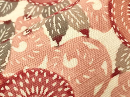 平和屋着物●全通柄九寸名古屋帯　紬地　型染め　草花文　正絹　逸品　CABJ9290dy