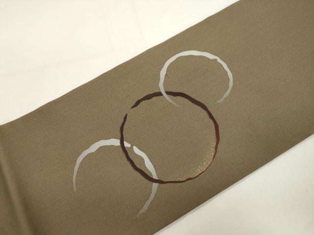 平和屋着物●塩瀬　九寸名古屋帯　丸文　金彩　正絹　逸品　CABJ9297dy