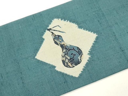 平和屋着物●九寸名古屋帯　紬地　絞り　瓢箪　正絹　逸品　CABJ9301dy