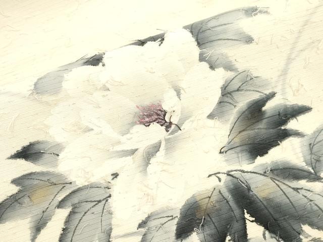 平和屋着物●九寸名古屋帯　作家物　髭紬　手描き　草花文　金彩　正絹　逸品　CABJ9303dy