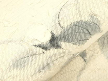 平和屋着物●九寸名古屋帯　作家物　髭紬　手描き　草花文　金彩　正絹　逸品　CABJ9303dy