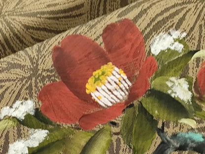 平和屋着物●九寸名古屋帯　手描き　草花文　正絹　逸品　CABJ9306dy