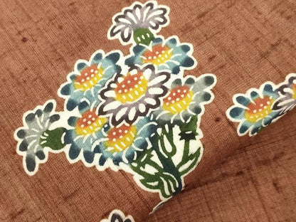 平和屋着物●本場琉球紅型　琉球びんがた　知念紅型研究所　知念貞男　九寸名古屋帯　紬地　風景文　正絹　逸品　CABJ9307dy