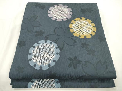 平和屋着物●九寸開き名古屋帯　舞花文　正絹　逸品　CABJ9310dy
