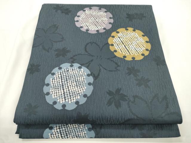 平和屋着物●九寸開き名古屋帯　舞花文　正絹　逸品　CABJ9310dy