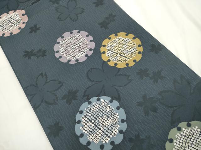 平和屋着物●九寸開き名古屋帯　舞花文　正絹　逸品　CABJ9310dy