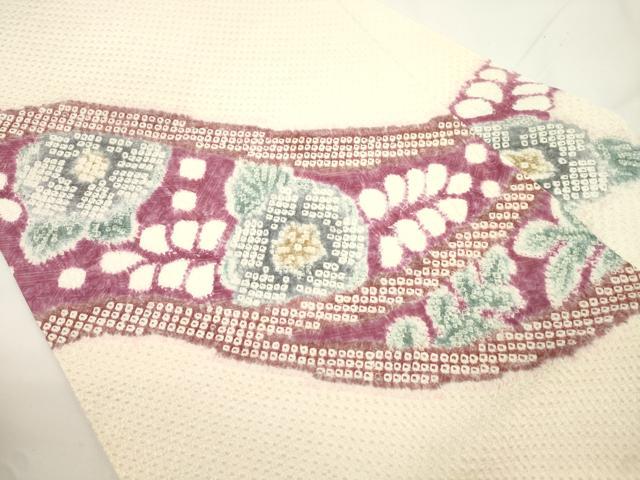 平和屋着物●名門　藤娘きぬたや・総絞り　九寸名古屋帯　総絞り　草花文　正絹　逸品　CABJ9313dy